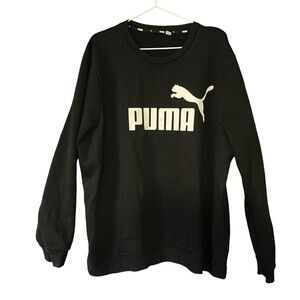 Puma Men’s Crewneck Sweatshirt Large Black Logo Casual Athletic